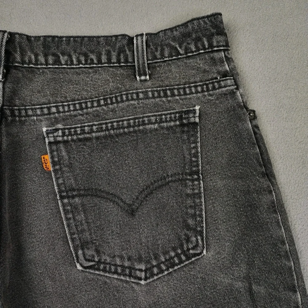 Vintage Levis Orange Tab 550 Jeans Men 36x31 Black USA Made 90s Taper Leg Grunge